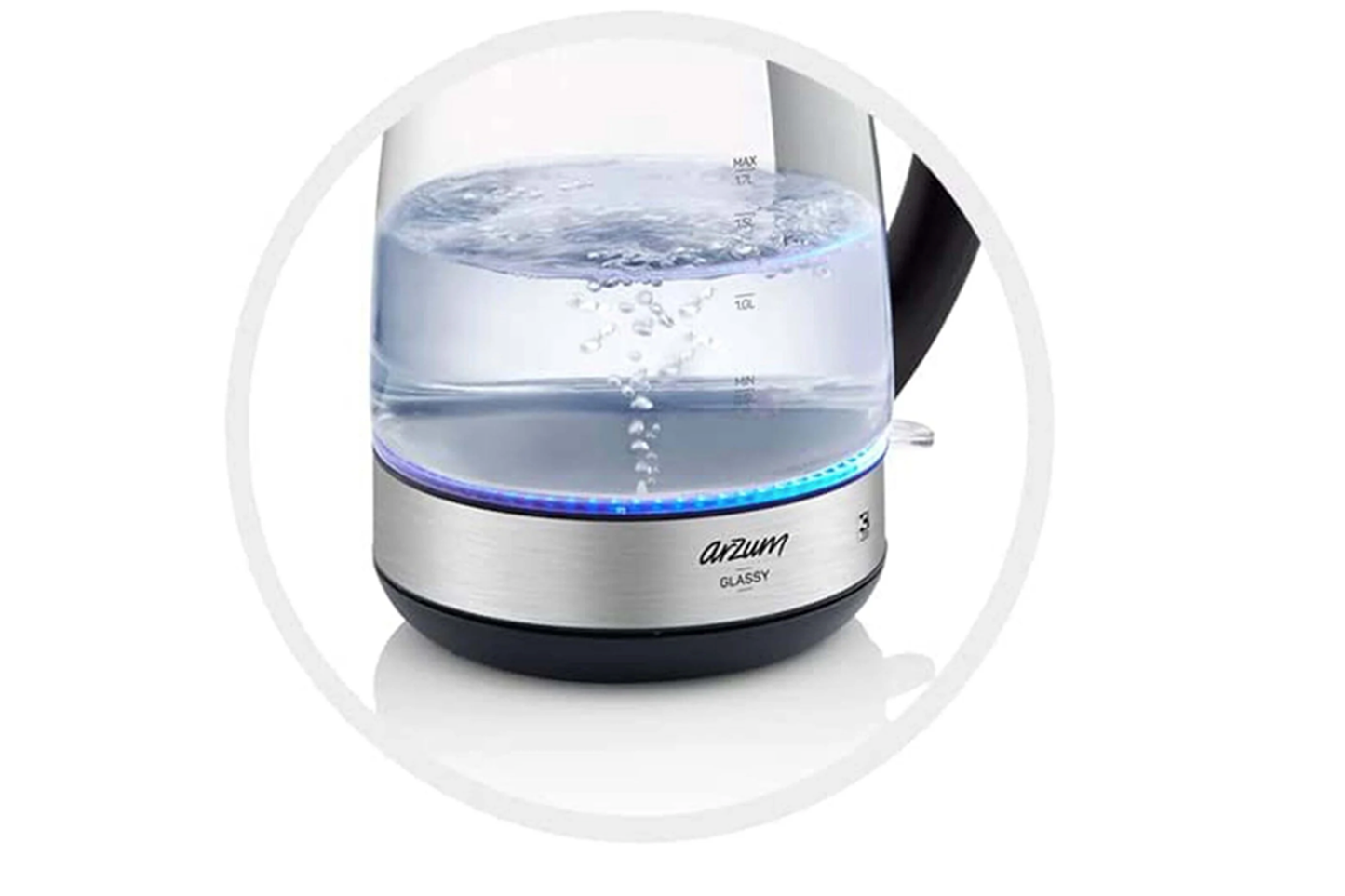 Arzum Electric Glass Kettle, AR3071, 1.7 L 1 Year Warranty