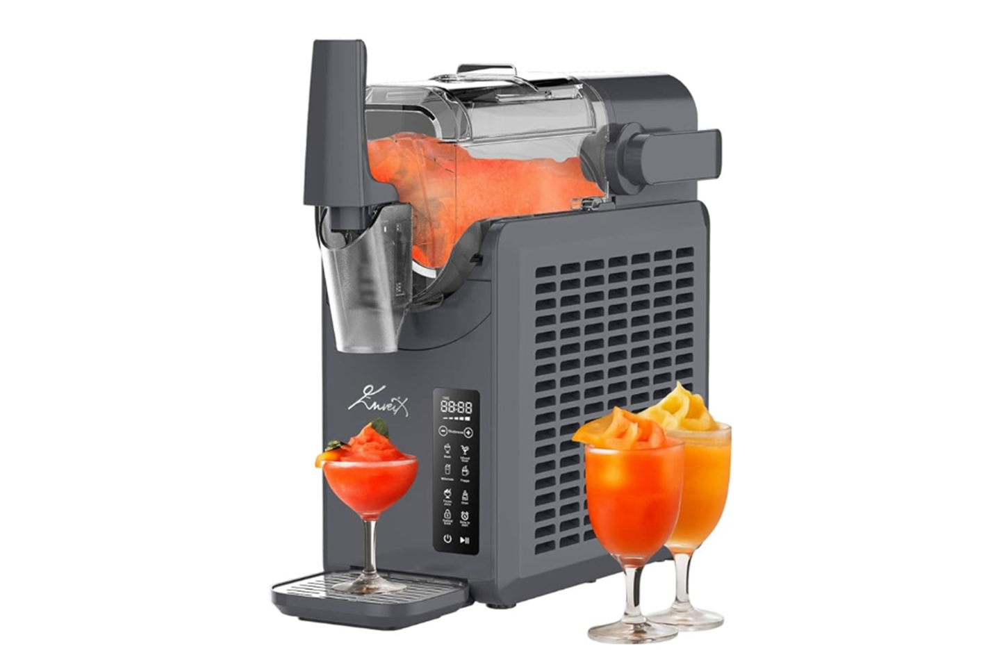Enveix Slushie Machine, Professional Frozen Drink Maker, 2L Capacity,5 Preset Programs,Time Display, No Ice Needed