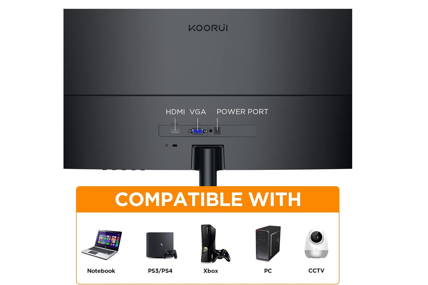KOORUI 27-Inch Computer Curved Monitor 1500R FHD 1920 x 1080 75Hz 27N5CA