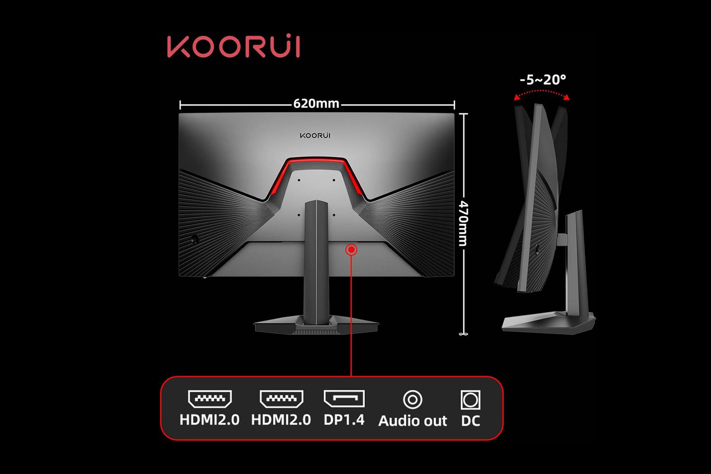 KOORUI 27-इंच गेमिंग मॉनिटर VA FHD 1920 x 1080 240Hz 1ms GN02