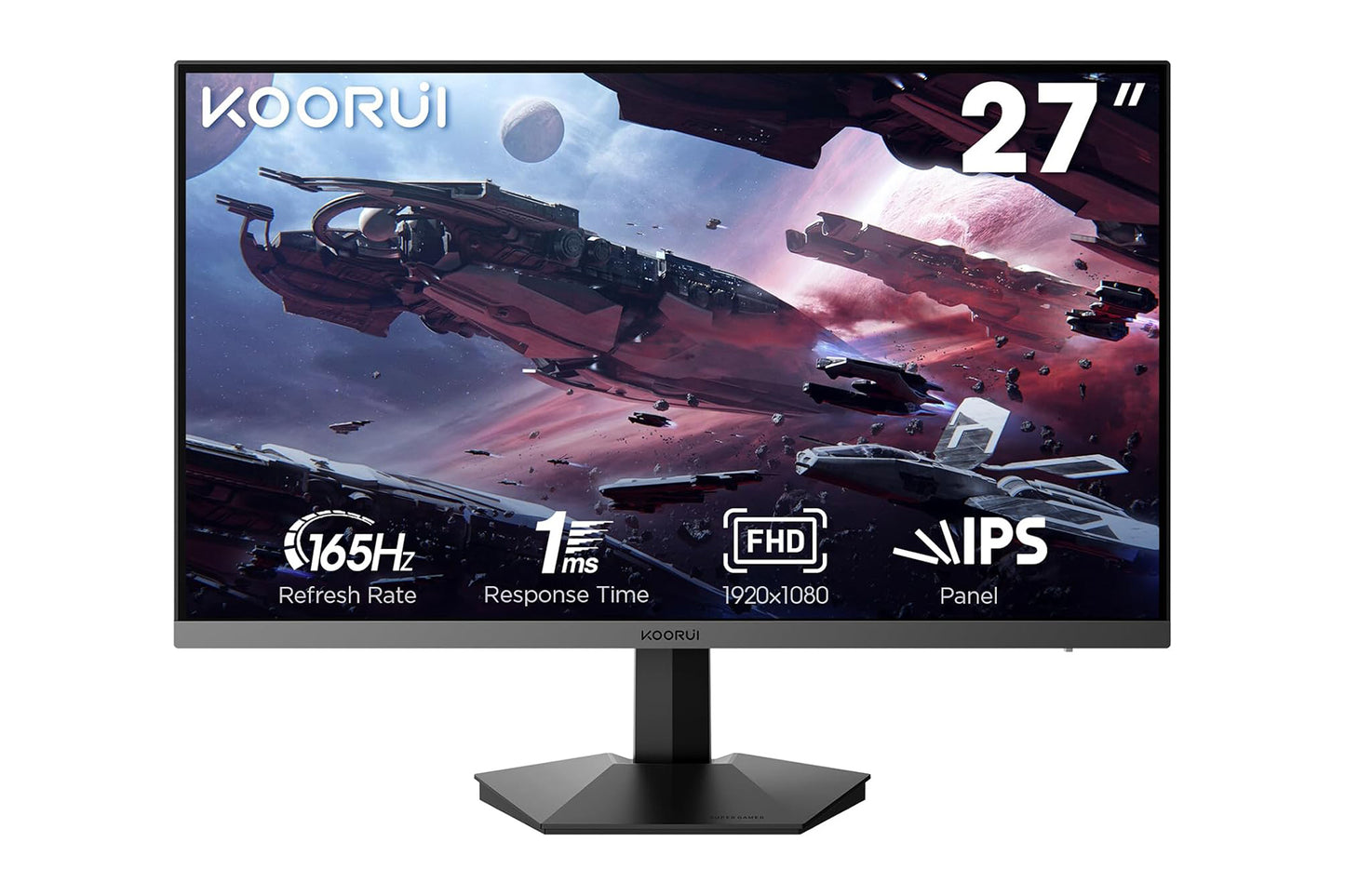 KOORUI 27-इंच गेमिंग मॉनिटर IPS FHD 1920 x 1080 165Hz 1ms GN06