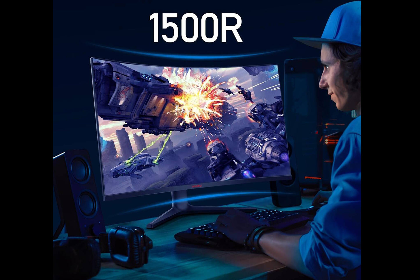 KOORUI 32-Inch Gaming Curved Monito VA QHD 2560 x 1440 170Hz 1ms 32E6QC