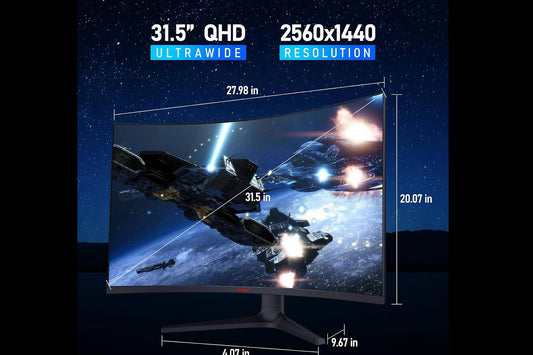 KOORUI 32-Inch Gaming Curved Monito VA QHD 2560 x 1440 170Hz 1ms 32E6QC