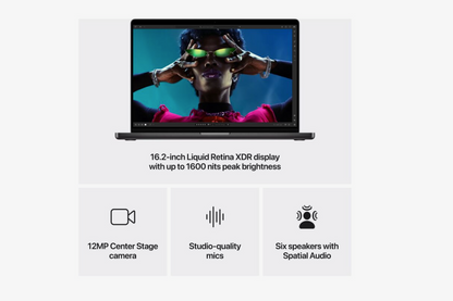 MacBook Pro 16" M4 Max चिप 16-कोर CPU / 40-कोर GPU / 48GB मेमोरी / 1TB SSD / (स्पेस ब्लैक) अंग्रेज़ी MX313LL/A