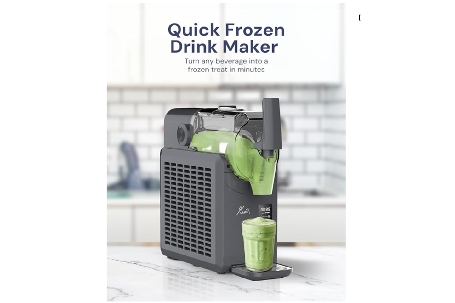 Enveix Slushie Machine, Professional Frozen Drink Maker, 2L Capacity,5 Preset Programs,Time Display, No Ice Needed