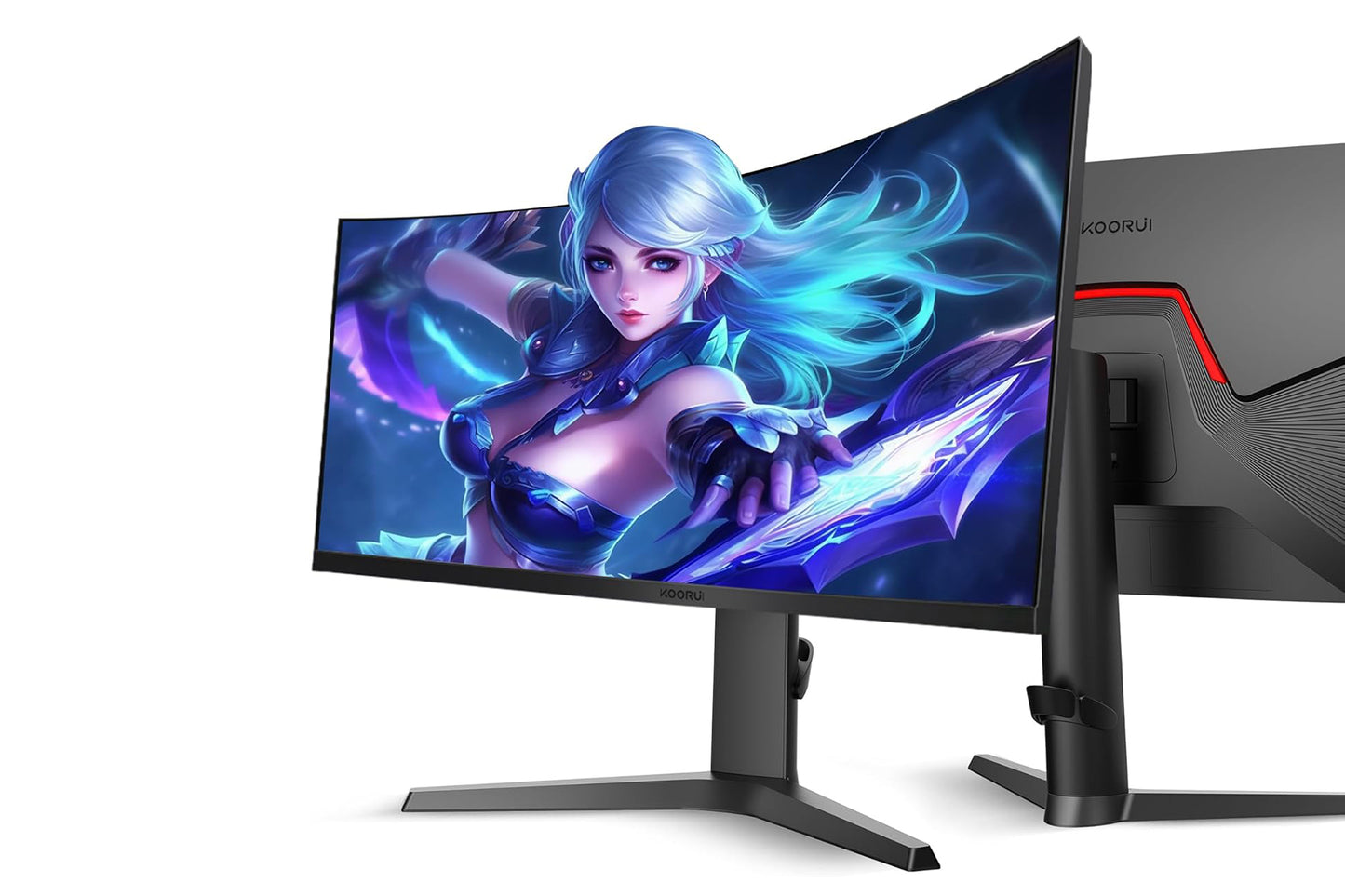 KOORUI 34-Inch Ultra-Wide Gaming Curved Monitor VA WQHD 3440 x 1440 165Hz 1ms 34E6UC