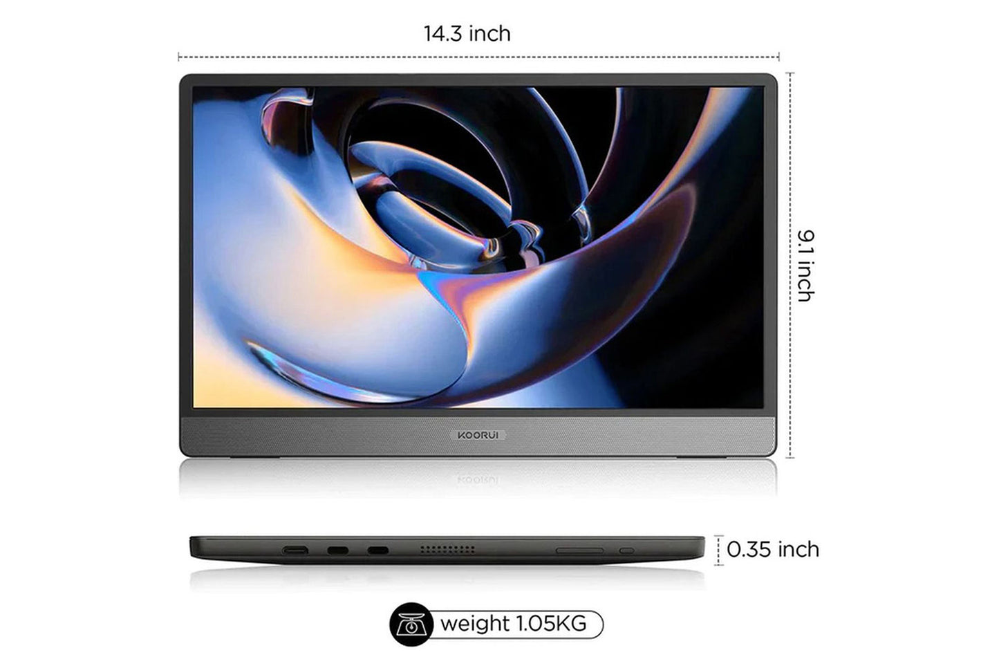 KOORUI 15.6-इंच पोर्टेबल मॉनिटर IPS FHD 1920 x 1080 60Hz 6ms 15B1
