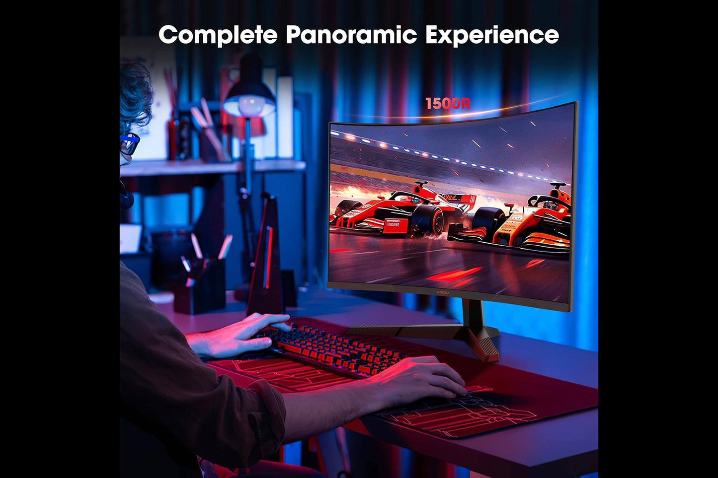 KOORUI 27-Inch Gaming Curved Monitor VA QHD 2560 x 1440 180Hz 1ms 27E6QCA