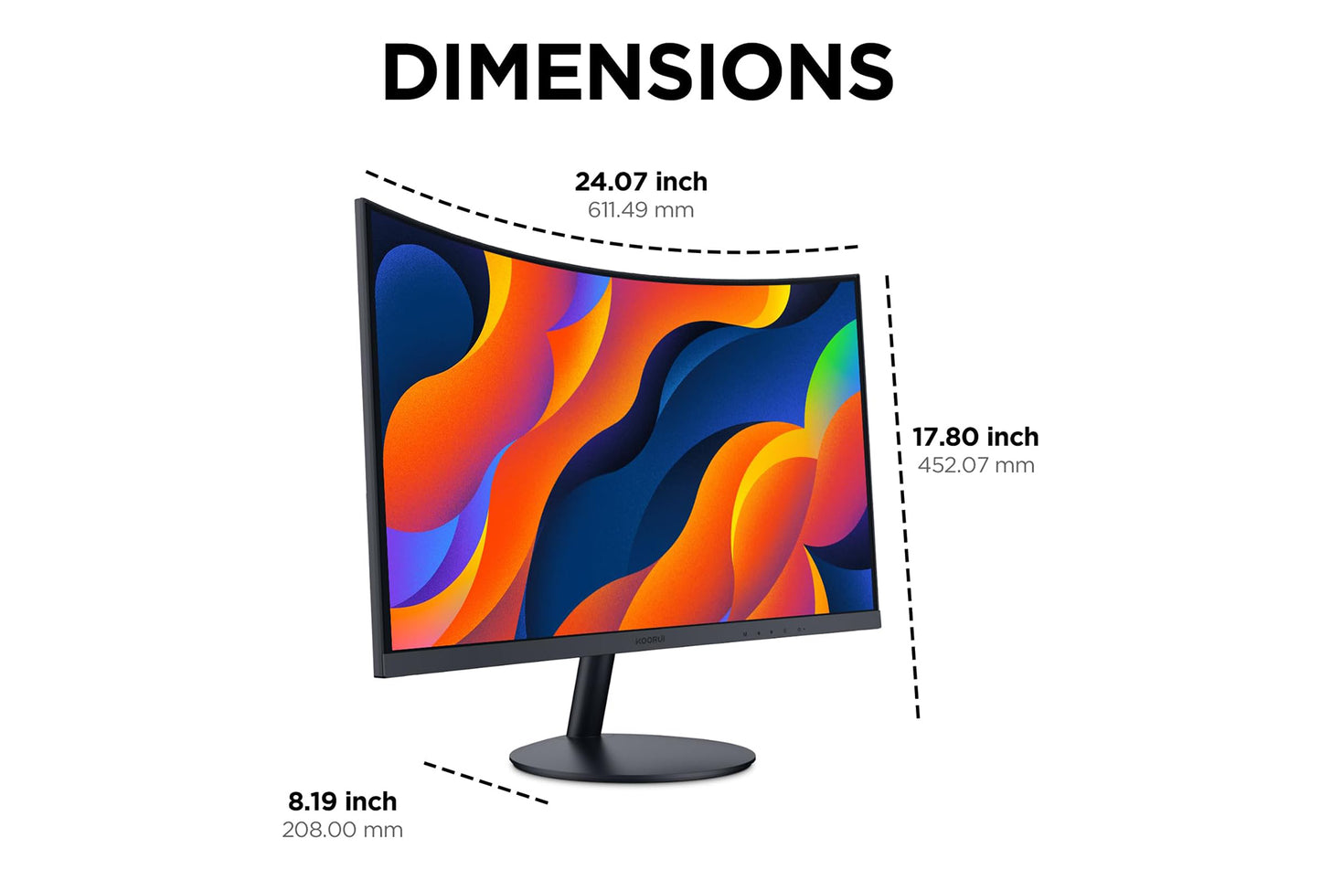 KOORUI 27-Inch Computer Curved Monitor 1500R FHD 1920 x 1080 75Hz 27N5CA