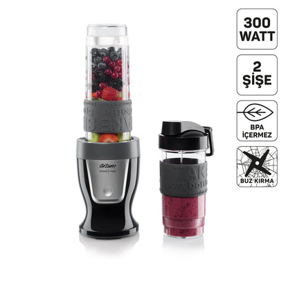 Arzum AR1032 Shake'N Take Personal Blender - Black 1 Year Warranty