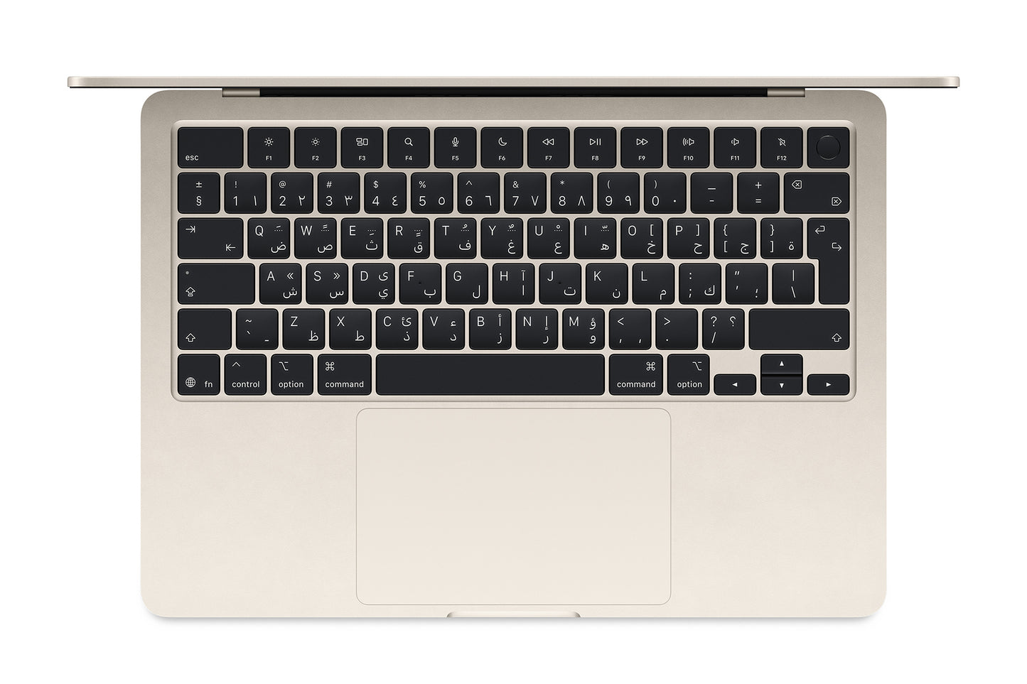 MacBook Air 13.6" M4 चिप 10-कोर CPU / 8-कोर GPU / 16GB मेमोरी / 256GB SSD / (स्टारलाइट) अरबी MW0Y3AB/A