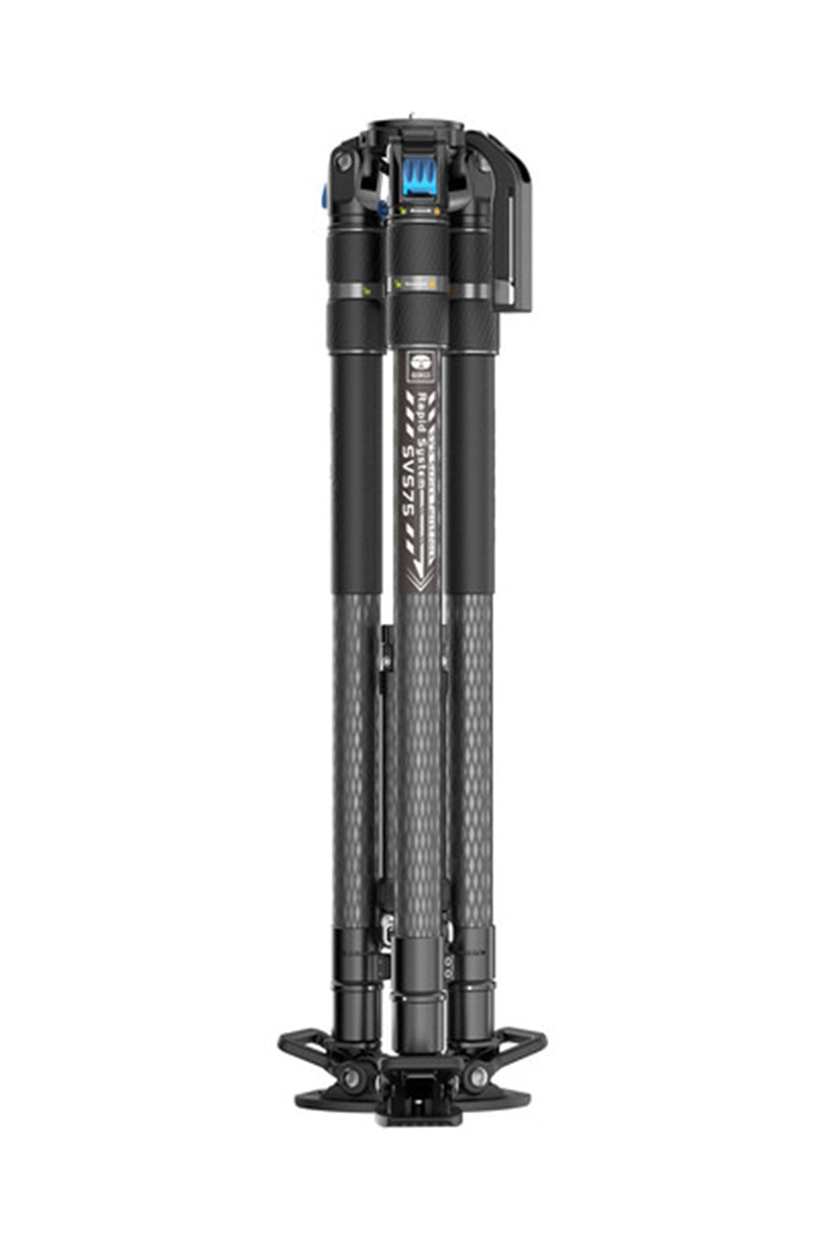 Sirui SVS75 Rapid System One-Step Height Adjustment Carbon Fiber Tripod (75mm Bowl)